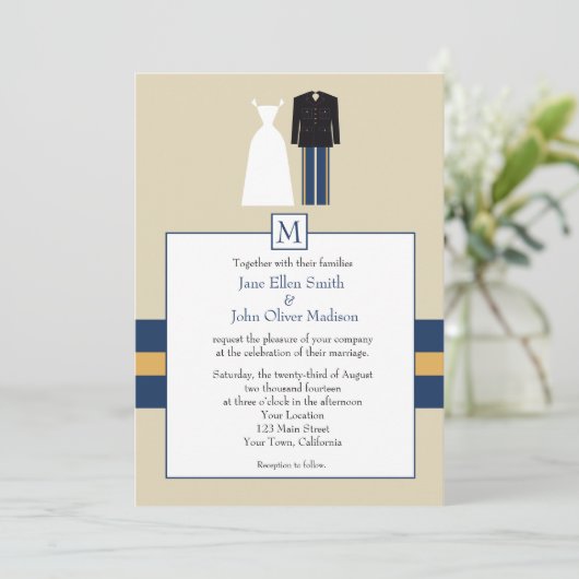 軍隊の結婚式招待状 招待状 (スタンド正面)