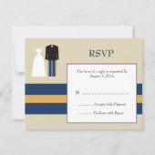 軍隊の結婚式招待状RSVPカード 出欠カード (正面)