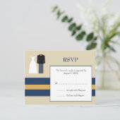 軍隊の結婚式招待状RSVPカード 出欠カード (スタンド正面)