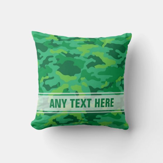 軍隊の緑の迷彩柄のカムフラージュ#3の枕枕 クッション (正面)