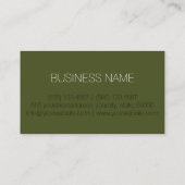 軍隊の緑色の背景 名刺 (裏面)