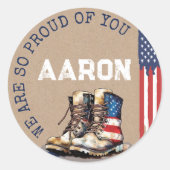 軍隊の起動素朴フラグの遠くにパーティー選択 ラウンドシール (正面)