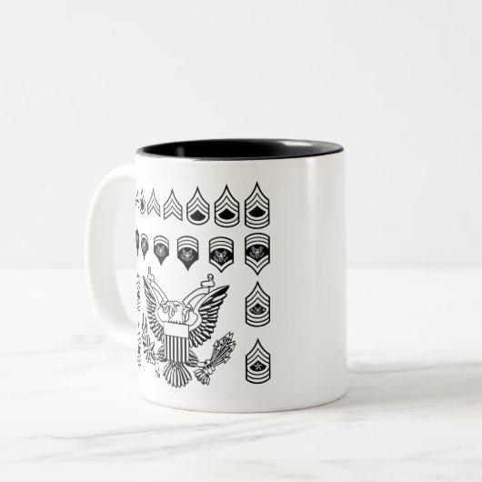 軍隊の軍の階級の記章 ツートーンマグカップ (正面左)