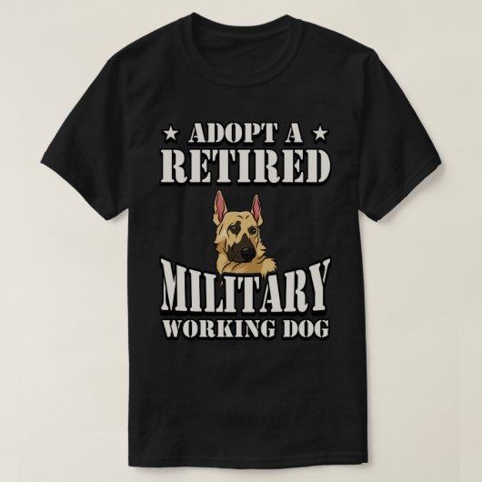 軍隊の退職した愛犬ドイツの聖句を採用する Tシャツ (デザイン正面)