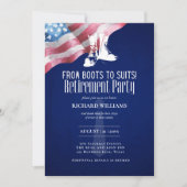 軍隊の退職ブーツから米国旗に合わせる 招待状 (正面)