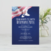 軍隊の退職ブーツから米国旗に合わせる 招待状 (スタンド正面)