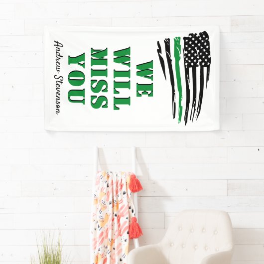 軍隊の遠くにパーティー薄い緑の線のフラグ 横断幕 (インサイチュ)