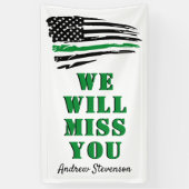 軍隊の遠くにパーティー薄い緑の線のフラグ 横断幕 (縦)