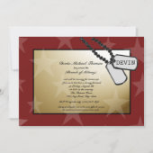 軍隊の遠くにパーティー金ゴールドと赤 招待状 (正面)