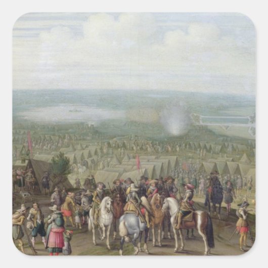 軍隊の陣地で民兵を馬に乗せて，トロオ スクエアシール (正面)