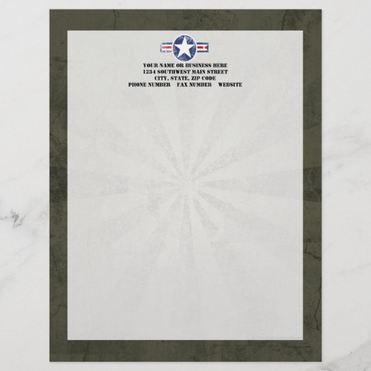 軍隊の飛行隊のヴィンテージ レターヘッド (正面)