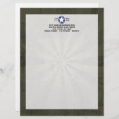 軍隊の飛行隊のヴィンテージ レターヘッド (正面/裏面)