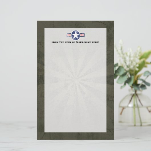 軍隊の飛行隊のヴィンテージ 便箋 (スタンド正面)