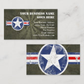 軍隊の飛行隊のヴィンテージ 名刺 (正面/裏面)