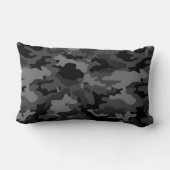 軍隊の黒い迷彩柄のカムフラージュ#2の枕枕 ランバークッション (裏面)