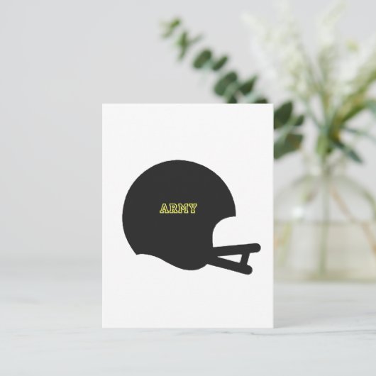 軍隊の黒騎士のヴィンテージのフットボール用ヘルメットのロゴ ポストカード (スタンド正面)