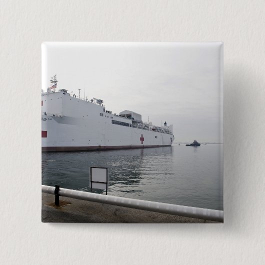 軍隊のSealift Command病院船 缶バッジ (正面)