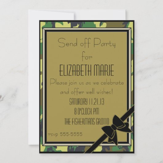 軍隊はパーティーを離れて送ります 招待状 (正面)