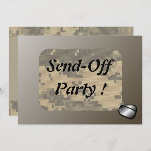 軍隊は愛国心が強いパーティーを離れて送ります 招待状 (正面/裏面)