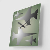 軍隊は柱時計を平にします スクエア壁時計 (傾斜)