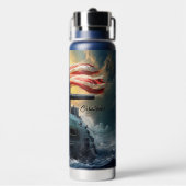 軍隊は私たち保護の名誉パーソナライズされた ウォーターボトル (背面)