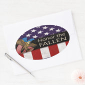 軍隊を守落ちたる 楕円形シール (封筒)