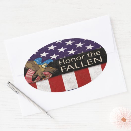 軍隊を守落ちたる 楕円形シール (封筒)