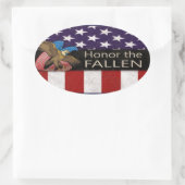 軍隊を守落ちたる 楕円形シール (バッグ)