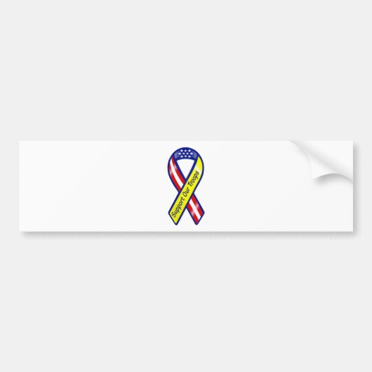 軍隊を支援のリボン バンパーステッカー (正面)