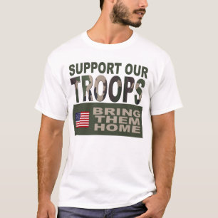 軍隊を支援は家それらを持って来ます Tシャツ