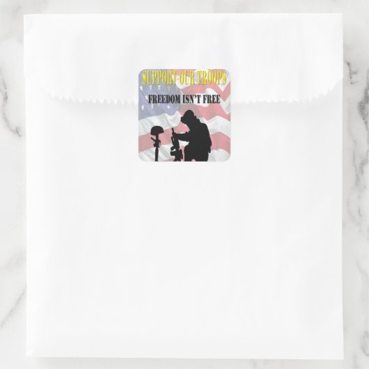 軍隊を支援シール スクエアシール (バッグ)