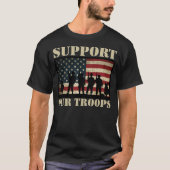 軍隊を支援米国国旗 Tシャツ (正面)