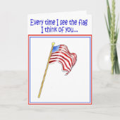 軍隊を支援軍米国軍旗 サンキューカード (正面)