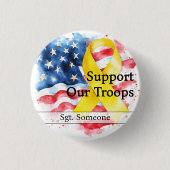 軍隊を支援黄認識度リボン小 缶バッジ (正面)