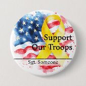 軍隊を支援黄認識度リボン(大) 缶バッジ (正面)