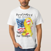軍隊を支援黄認識度リボン Tシャツ (正面)