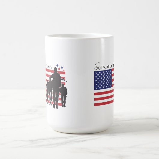 軍隊を支援 コーヒーマグカップ (中央)