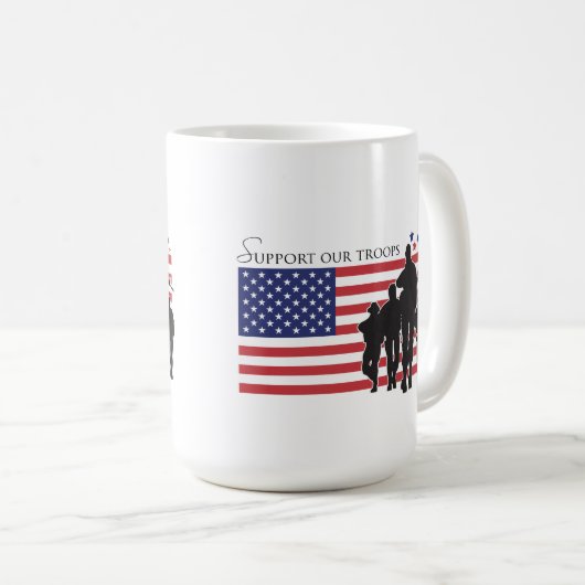 軍隊を支援 コーヒーマグカップ (正面右)