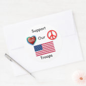 軍隊を支援，平和，愛の神 ラウンドシール (封筒)