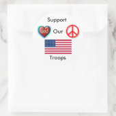 軍隊を支援，平和，愛の神 ラウンドシール (バッグ)