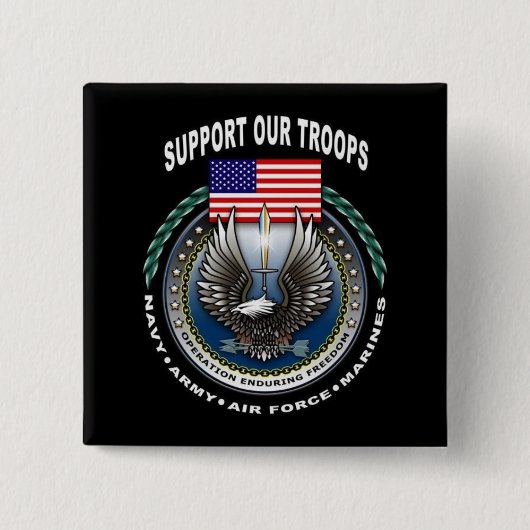 軍隊を支援 缶バッジ (正面)
