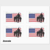 軍隊を支援 長方形シール (シート)