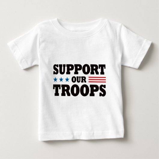 軍隊を支援-黒 ベビーTシャツ (正面)