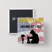 軍隊を支援Pinback 缶バッジ (正面&裏面)