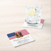 軍隊アメリカ国旗のブーツ退職パーティー スクエアペーパーコースター (インサイチュ)