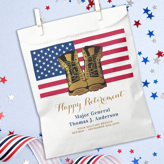 軍隊アメリカ国旗のブーツ退職パーティー フェイバーバッグ