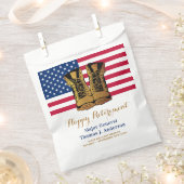 軍隊アメリカ国旗のブーツ退職パーティー フェイバーバッグ (クリップ留めされた状態)