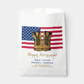 軍隊アメリカ国旗のブーツ退職パーティー フェイバーバッグ (正面)