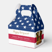 軍隊アメリカ国旗のブーツ退職パーティー フェイバーボックス (裏面サイド)