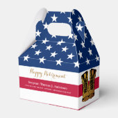 軍隊アメリカ国旗のブーツ退職パーティー フェイバーボックス (正面サイド)